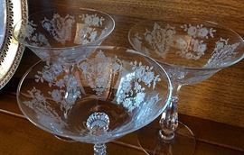 Vintage Cambridge Etched Glass (Several Styles of Glasses)