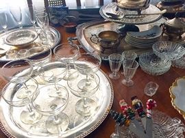 Vintage Glassware, Silverplate & More