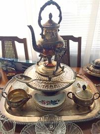 Vintage Bone Dishes, Glassware & Silverplate