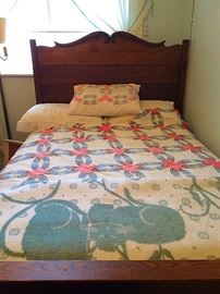 Antique Bed, Vintage Quilt & Sham