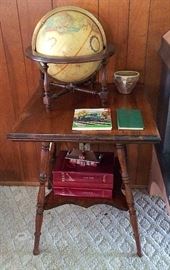 Vintage Desk Globe, Antique Occasional Table & More