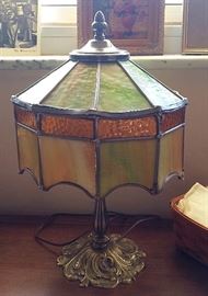 Vintage Slag Glass Vanity Lamp