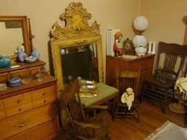 Unusual Mirror, Childs Antique Chairs