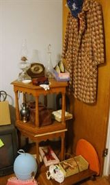 Pair of End Tables, Stacked.  Vintage Coat