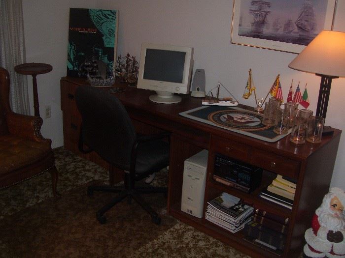 Computer desk and more.