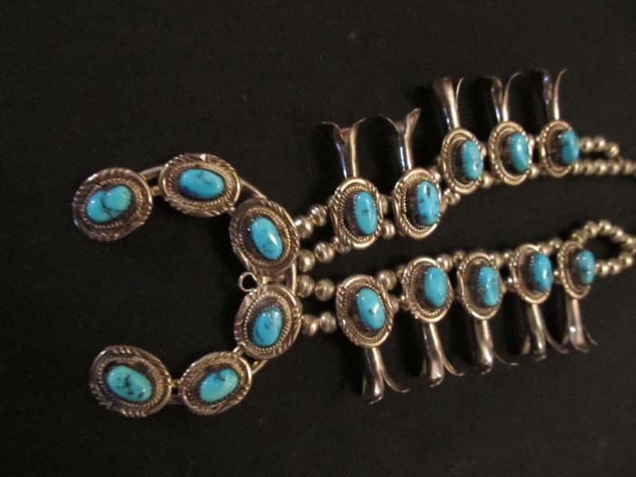 1950's Navajo Squash Blossom necklace,