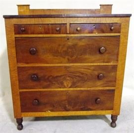 Antique tiger maple chest of drawers