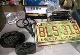 Lisence plates, Bill Blass pen sets