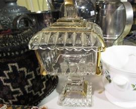 Gold painted candy dish