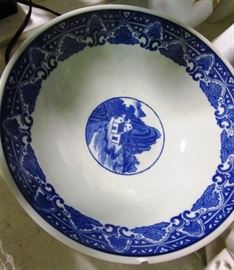 blue white bowl