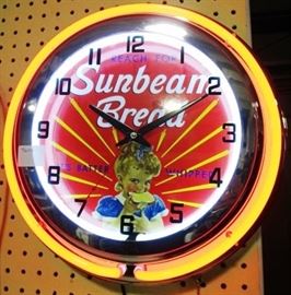 Neon Sunbeam Bread clock