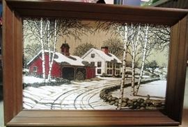 Winter scene painting