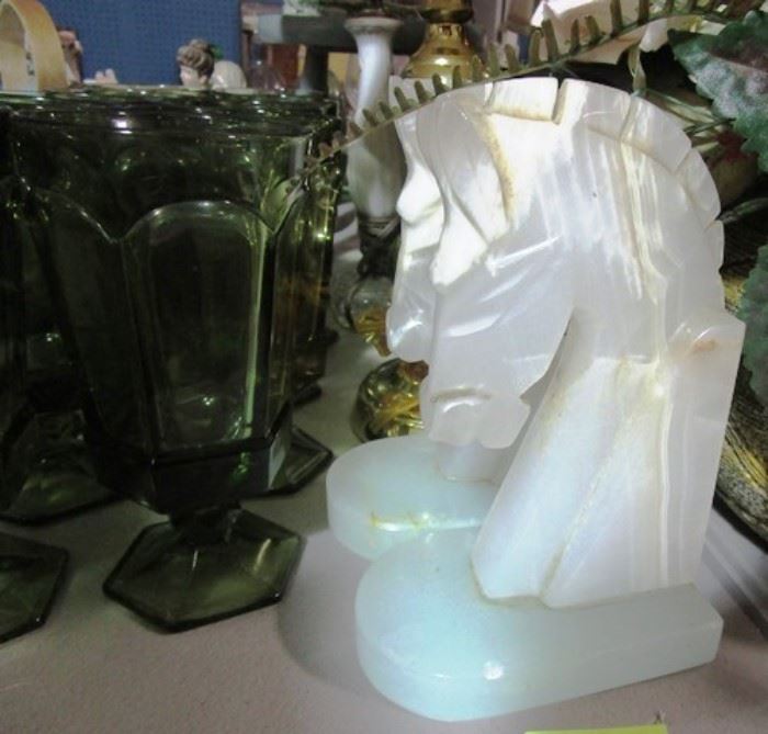 Horse marble bookends