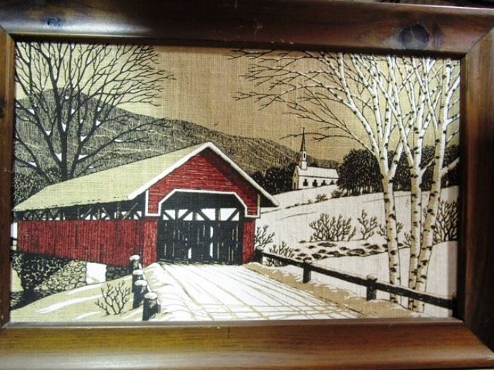 Winter covered bridge - framed