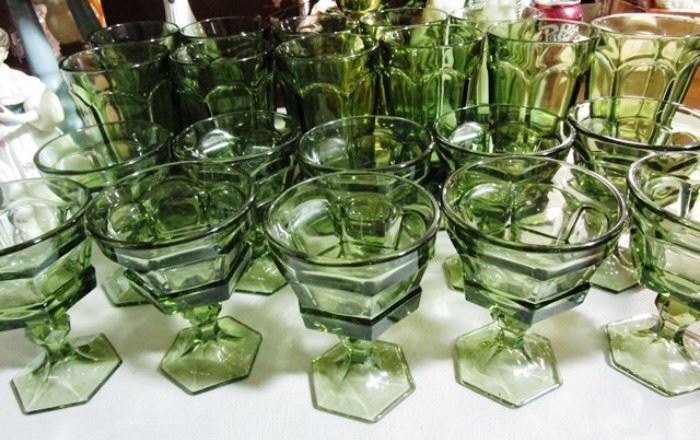 green glass set