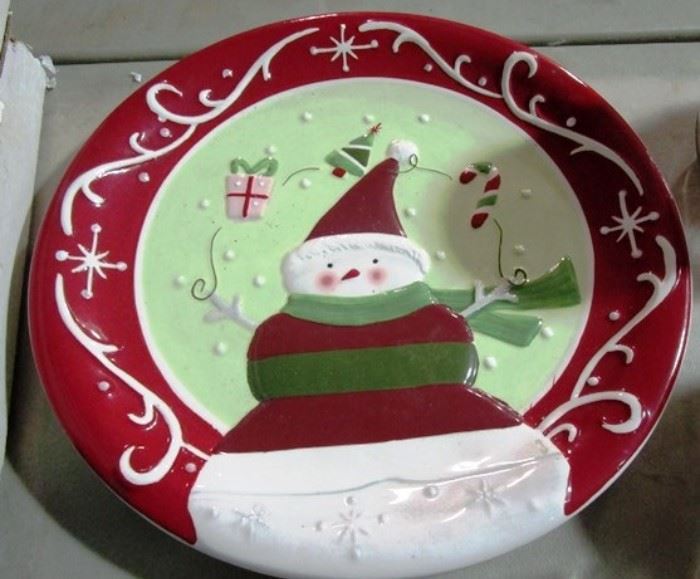 Christmas snowman plate