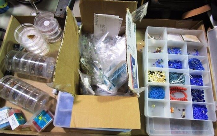 box lot of crafting items