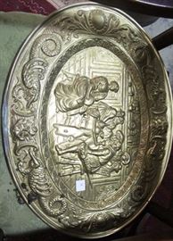 Brass tray with relief