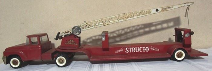 Structo red metal fire truck
