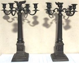 Pair Gargoyle candelabras