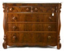 Walnut Victorian marble top dresser