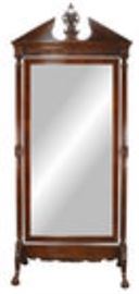 Formal mahogany cheval mirror