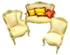 Karpen 3 pc carved parlor set