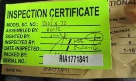 With Inspection Certificate