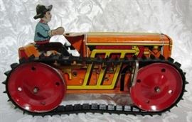 Toy metal tractor by MARX Toys, NY