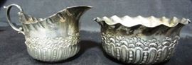 Sterling creamer & sugar