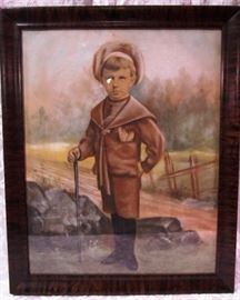 Portrait of boy painting