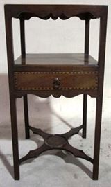 Wood stand with inlay