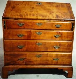 Period tiger maple secretary