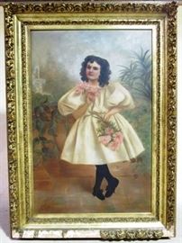 Massive oil painting child's portrait