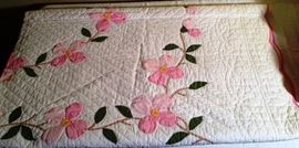 So lovely. Apple blossom quilt