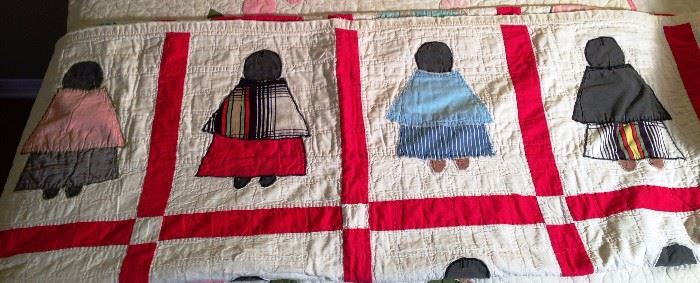 Native American motif old quilt from Oklahoma