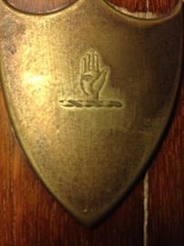 English oak and bronze Masonic pail