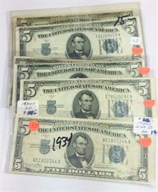 1934 $5 Silver Certificates