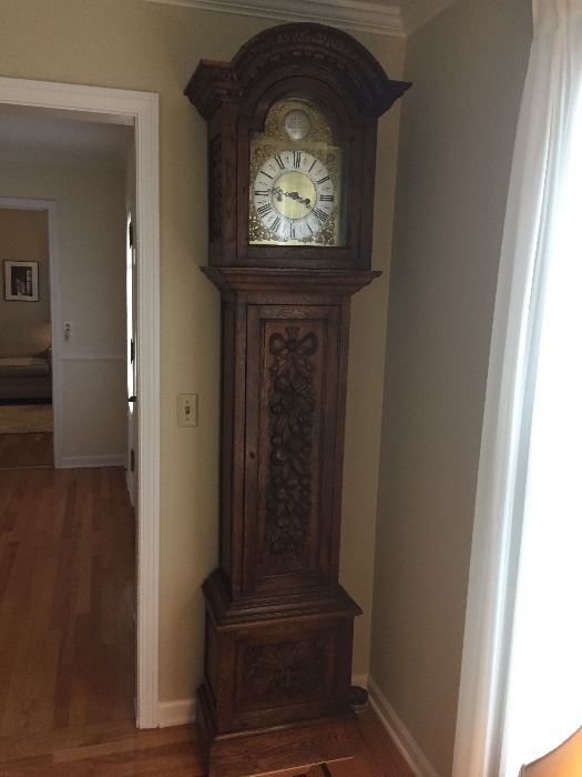 Antique OAK LEAVY GAINSBORO German Grandfather Clock **BUIY IT NOW PAYPAL** $3,000 or Best Offer 
