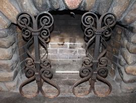 Antique Iron Andirons
