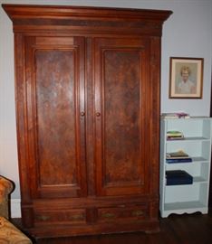 Burled Walnut Antique Armoire