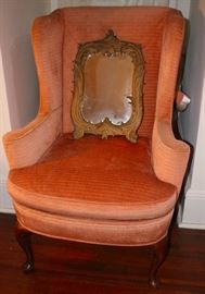Wingback Upholstered Chair, Mirror