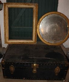 Vintage Trunk, Mirror & Frame