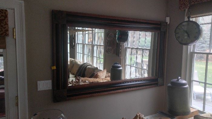 Large natural hard wood mirror