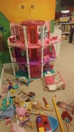 Large Barbie Castle with barbies