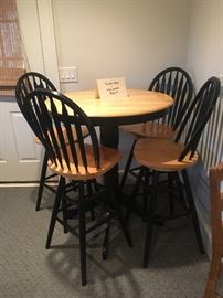 Wood bistro table with 4-chairs