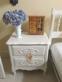 Detail of white-washed nightstand