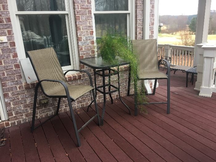 Outdoor all weather bistro table and 2-chairs