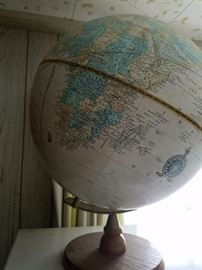 One of three world globes