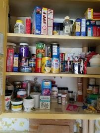 Lots of food and cleaning products